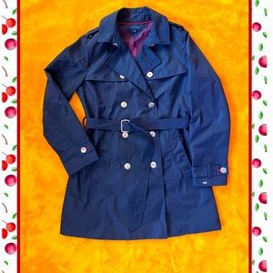 $69 Tommy Hilfiger - Trench - Navy Blue - Red -